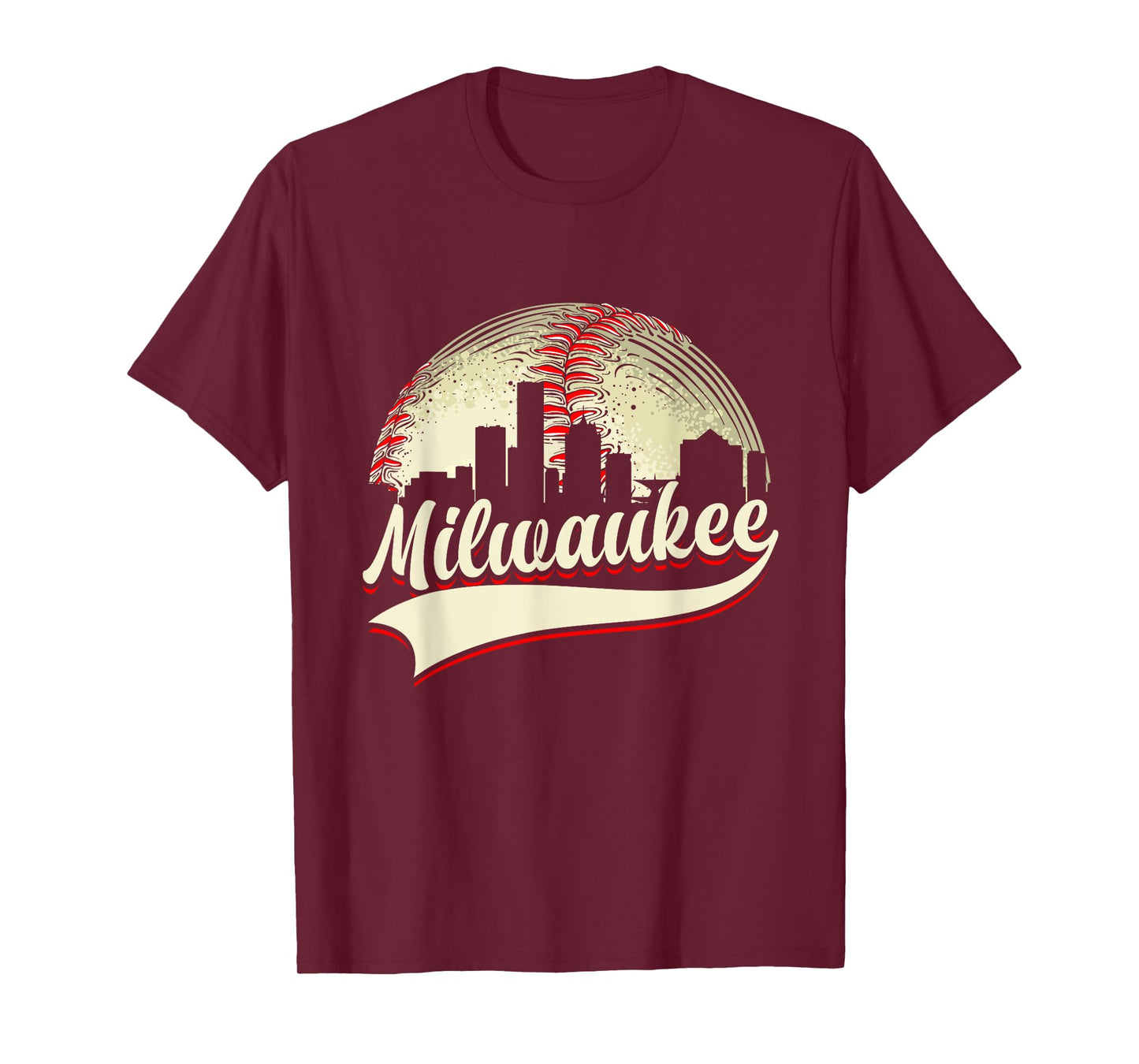 Milwaukee Cityscape Graphic Baseball Lover Player and Fans T-Shirt