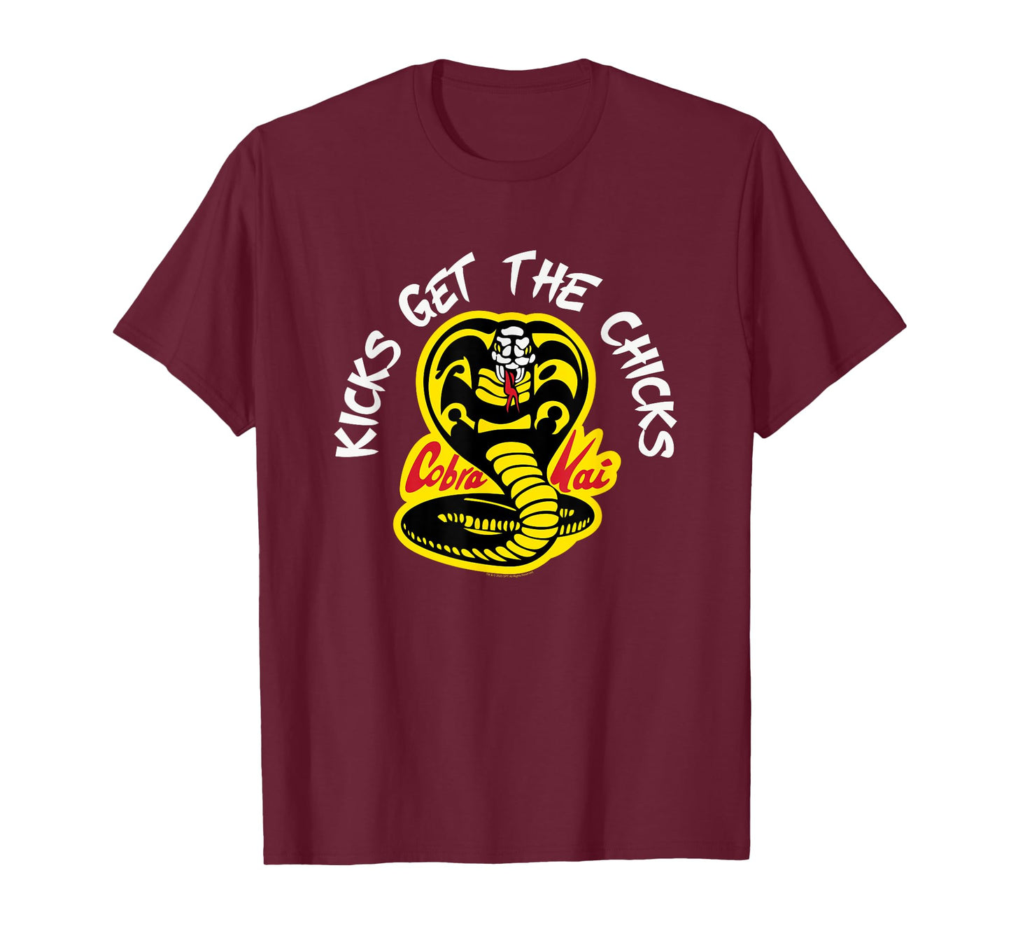 Cobra Kai Cobra Kicks Get the Chicks Unisex-Adults Black T-Shirt