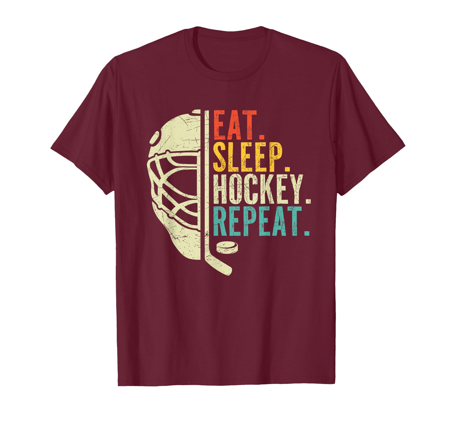Eat Sleep Hockey Repeat Funny Boys Hockey Player T-Shirt