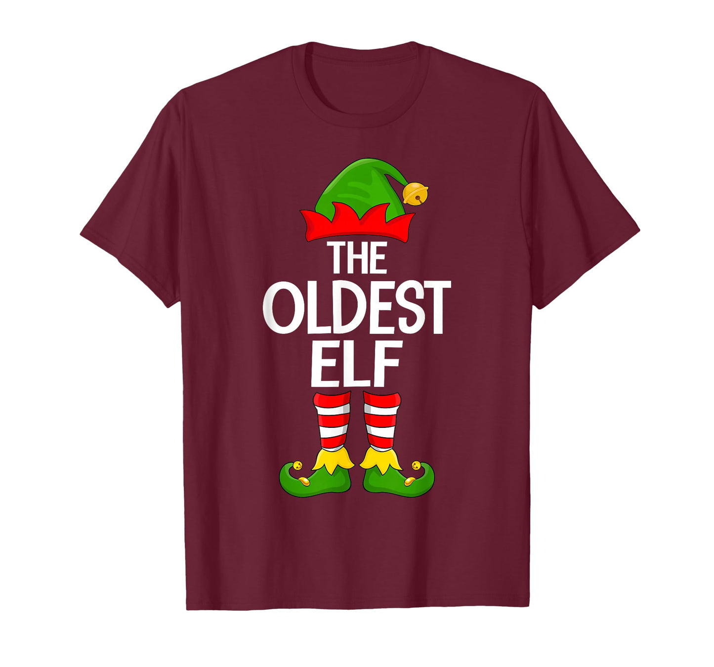 Oldest Elf Xmas Matching Family Elf Squad Christmas T-Shirt