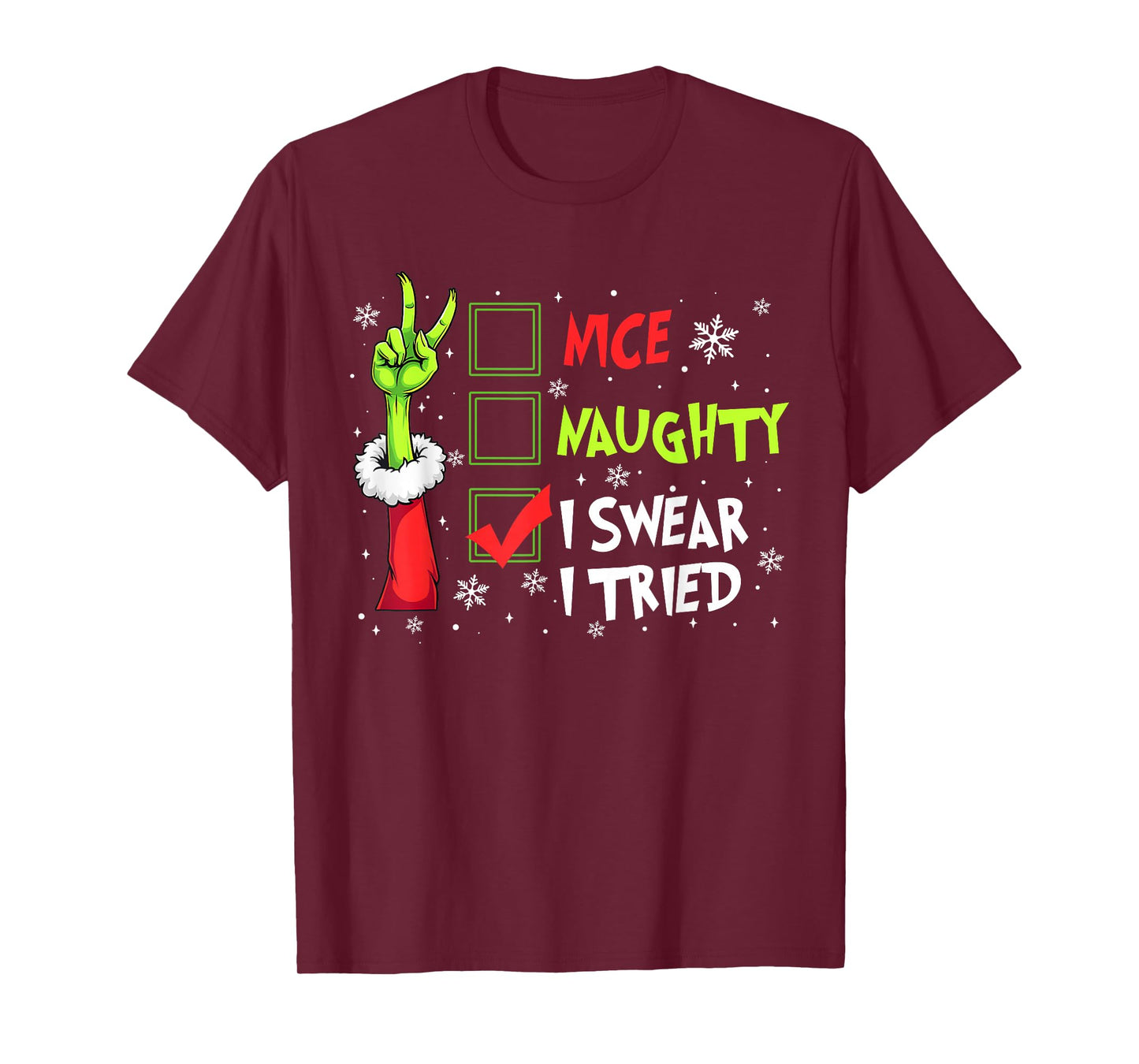 Nice Naughty List Funny Christmas for Men Woman Kid T-Shirt