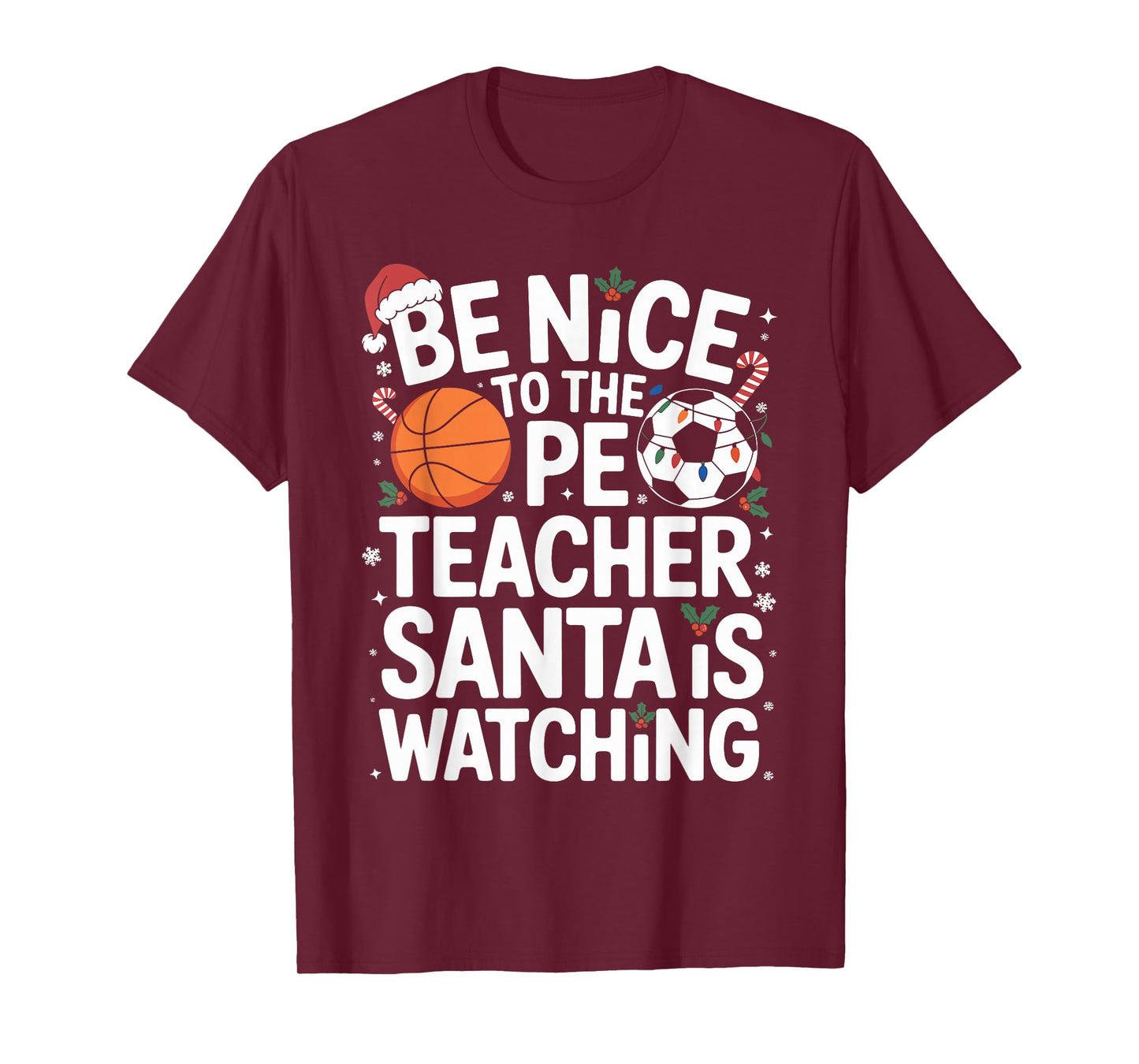 Funny PE Teacher Christmas Physical Education Xmas T-Shirt