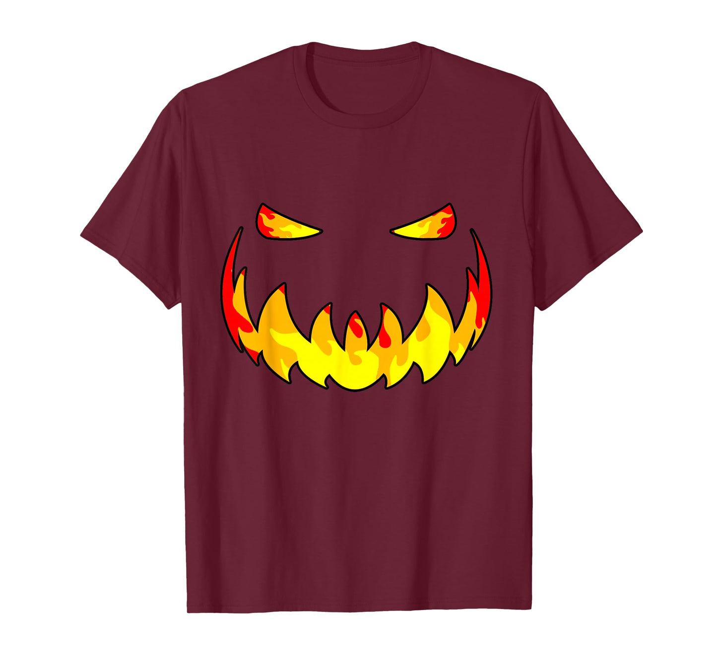 Fire Face Pumpkin Jack O Lantern Halloween Men Boys Kids T-Shirt