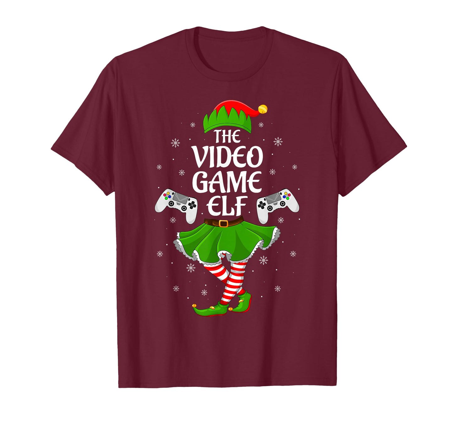 Video Game Elf Christmas Family Girls Women Elf Squad Xmas T-Shirt