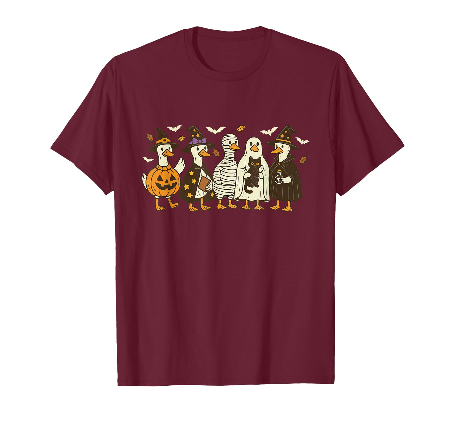 Spooky Goose Halloween Goose Witch Ghost Silly Goose Farm T-Shirt