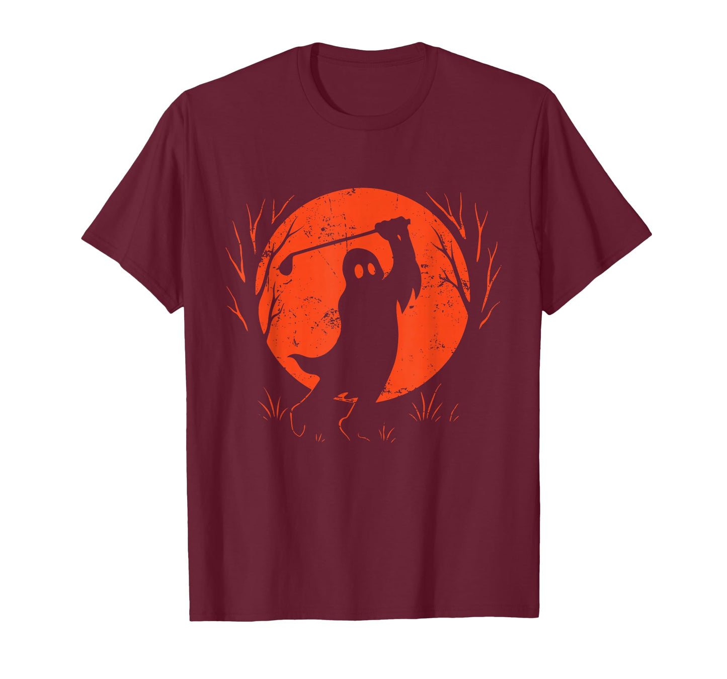 Ghost Golf Swing Under Moon T-Shirt