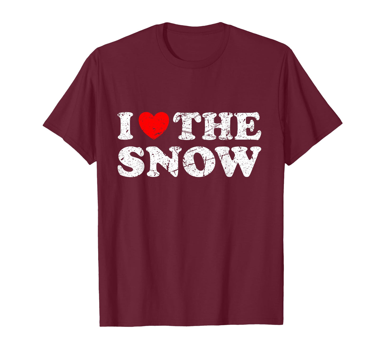 Distressed I Heart The Snow I Love The Snow T-Shirt