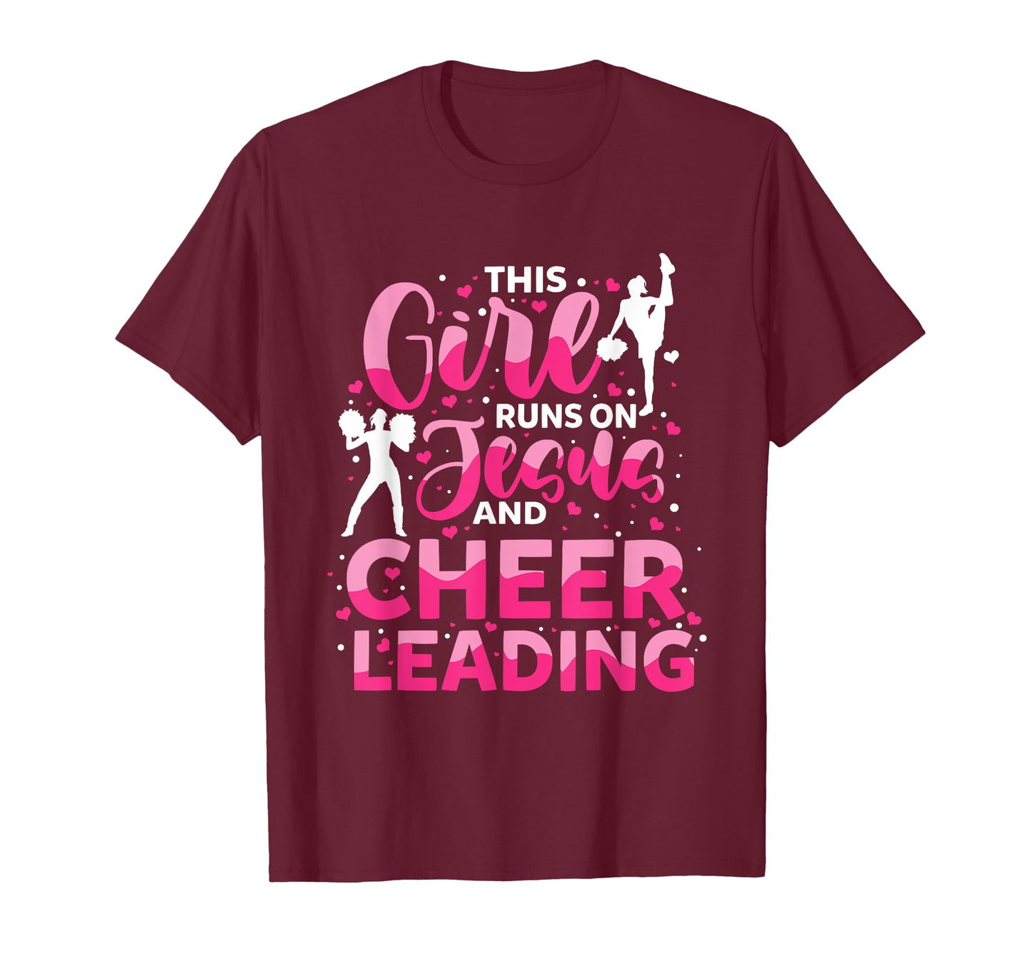 this girl runs on jesus and cheerleading T-Shirt