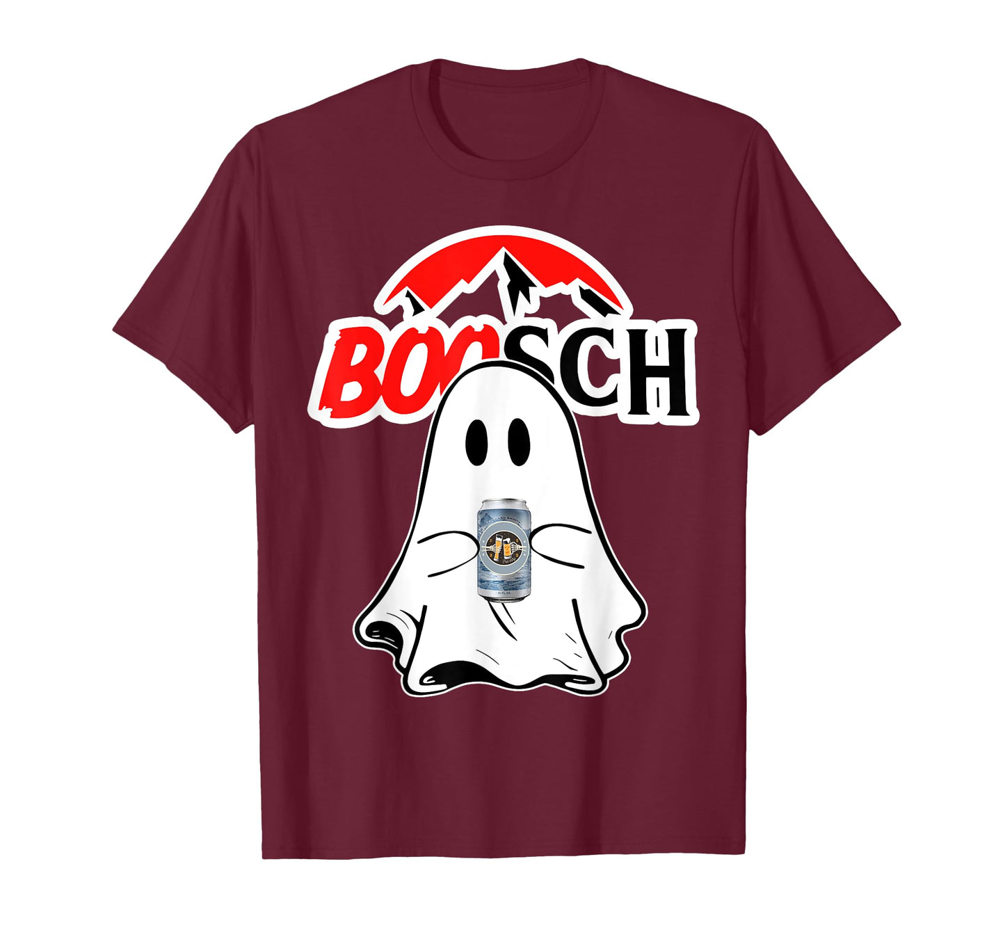 Boosch-Beer Halloween Funny Ghost Drinking Beer Women Men T-Shirt