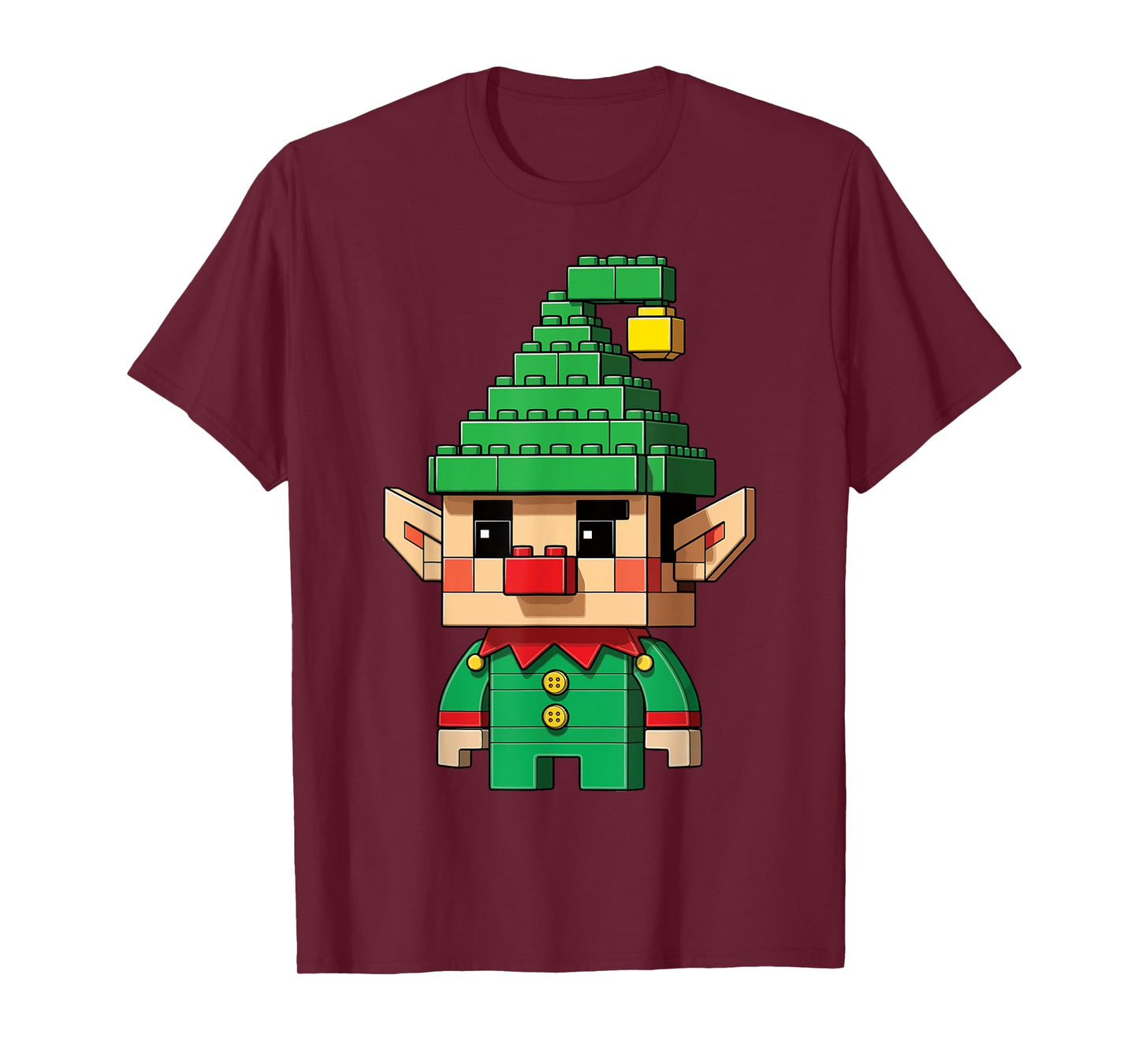 Christmas Elf Block Building Builder Brick Master Builder T-Shirt