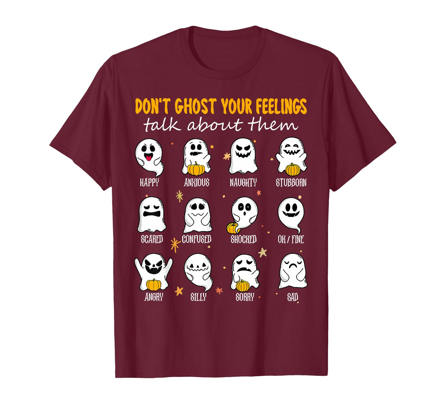 Halloween School Counselor Don't Ghost Your Feeling Teacher T-Shirt