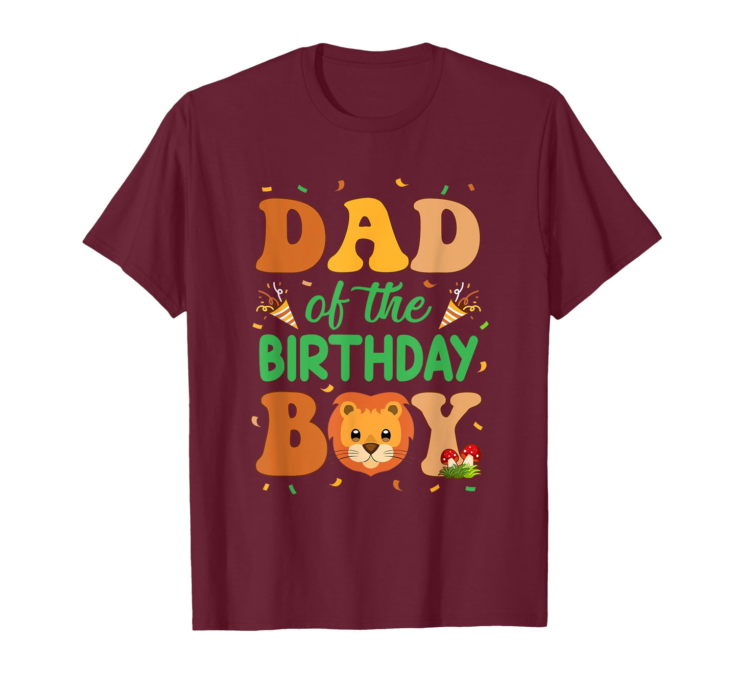 Dad Of The Birthday Boy Lion Family Party Decorations T-Shirt