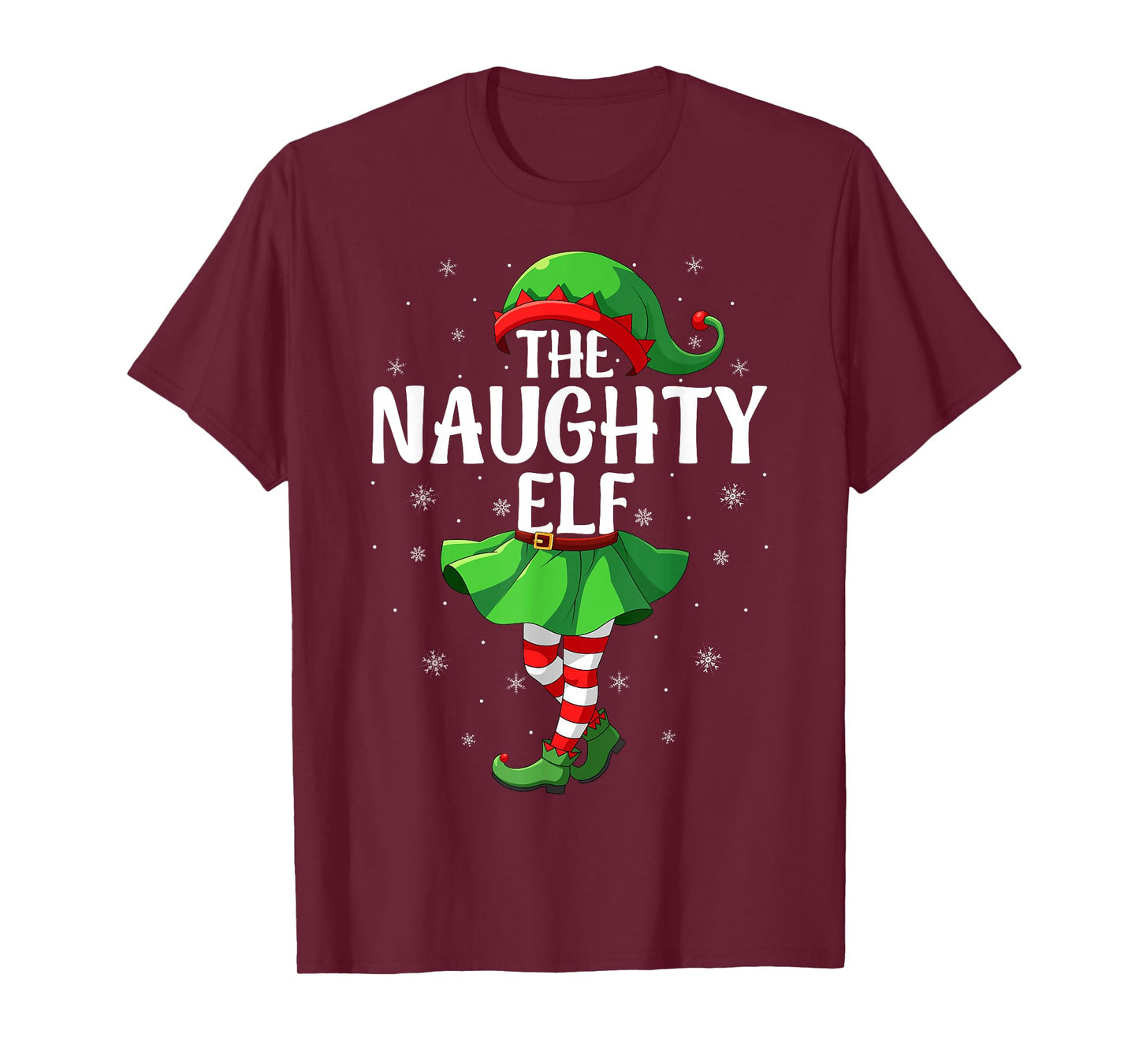 Naughty Elf Christmas Girls Women Elf Squad Xmas Family T-Shirt
