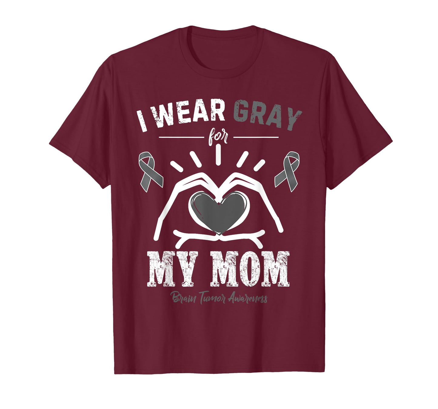 I Wear Gray for my Mom Vintage Brain Tumor Awareness T-Shirt