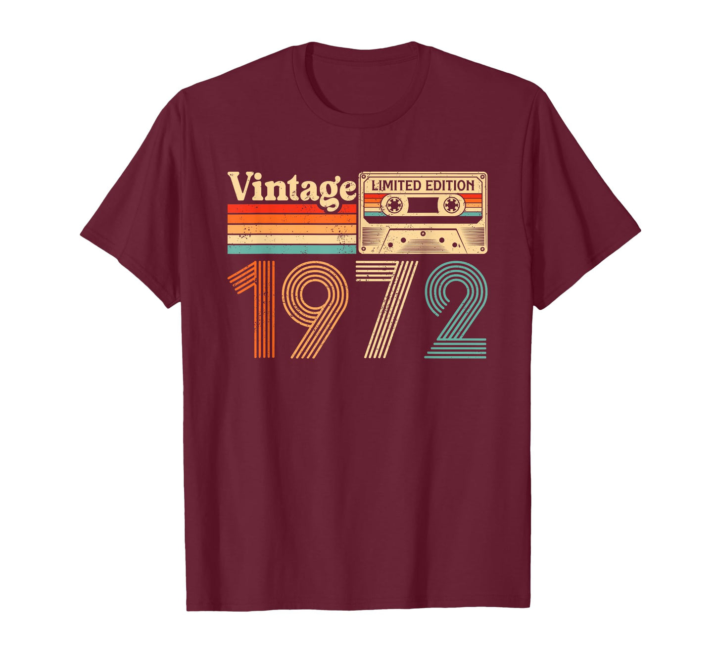 53 Year Old Vintage Born In 1972 53rd Birthday Cassette Tape T-Shirt