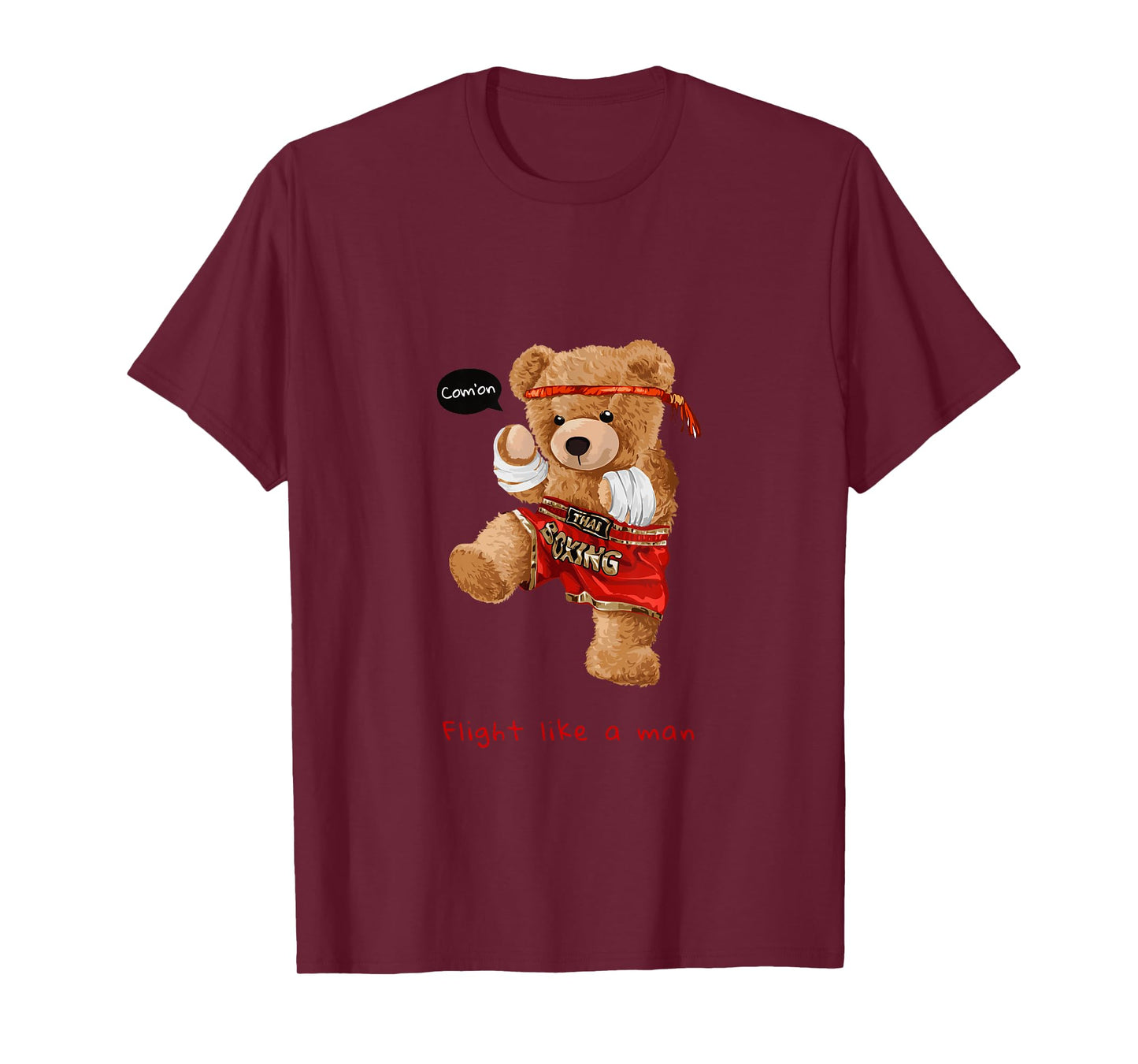 Cool Teddy Bear Man Boxing Fight Style Illustration Graphic T-Shirt