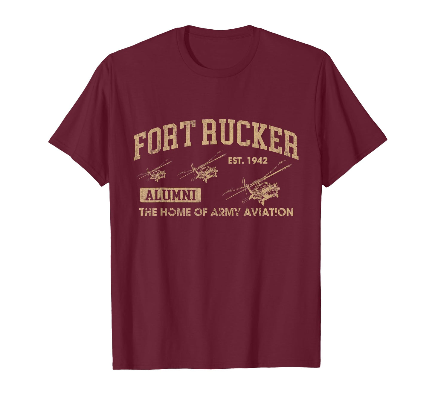 Fort Rucker Alabama Alumni Aviation Helicopter Veteran Tee T-Shirt