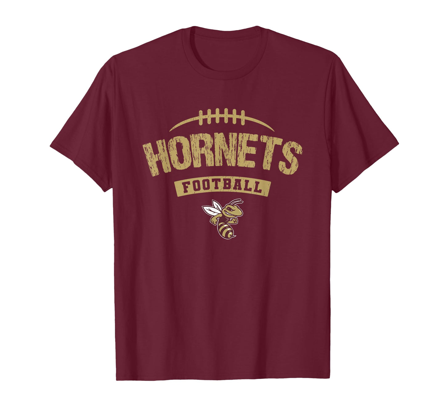 Licking Heights Hornets Logo Football Distressed HS T-Shirt