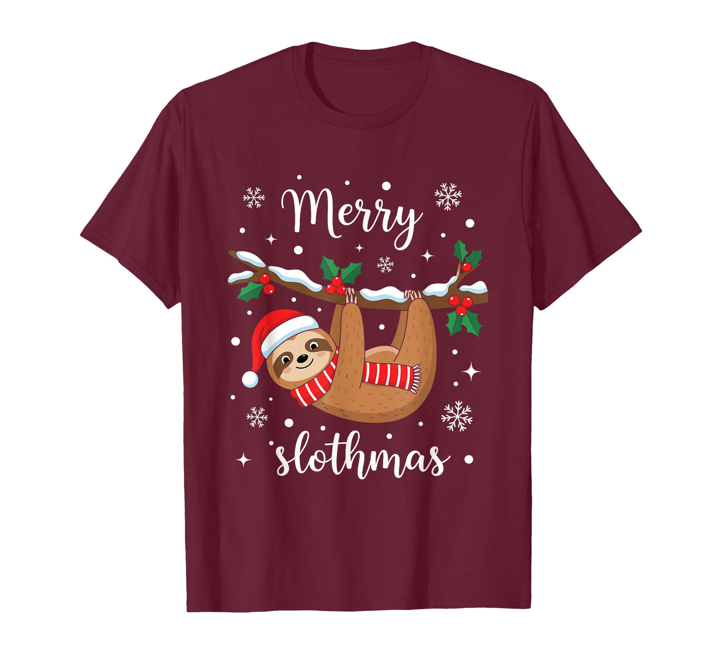 Cute Merry Slothmas Christmas Pajama for Sloth Lovers T-Shirt
