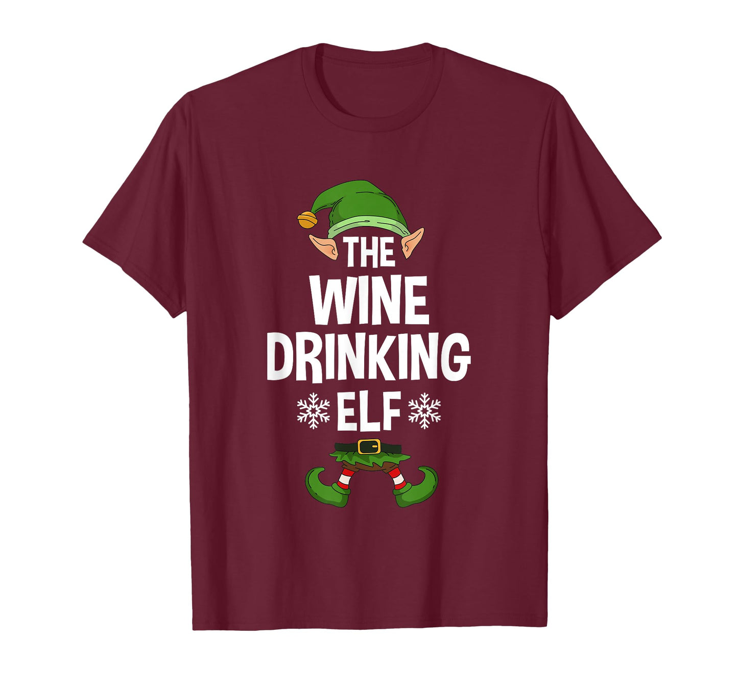 The Wine Drinking Elf Party Family Group Matching X-Mas T-Shirt