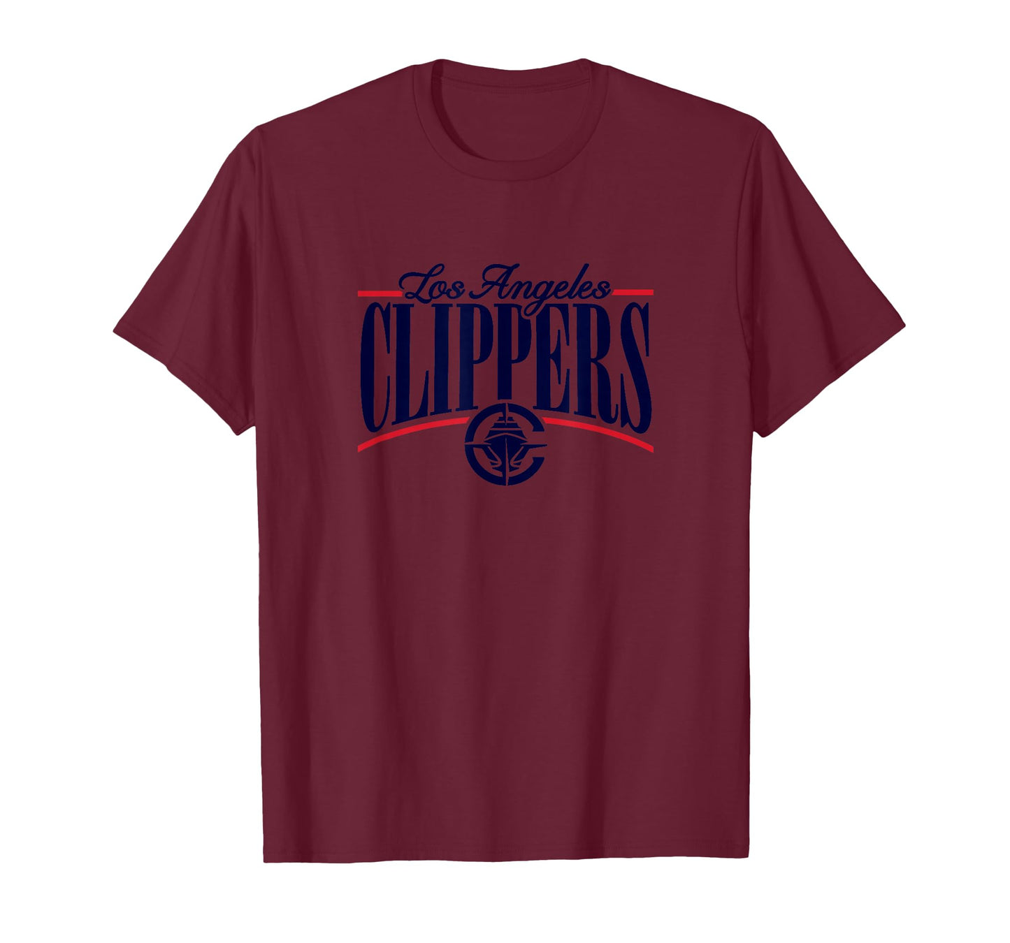 NBA - Los Angeles Clippers Logo Arch Red Blue And White T-Shirt