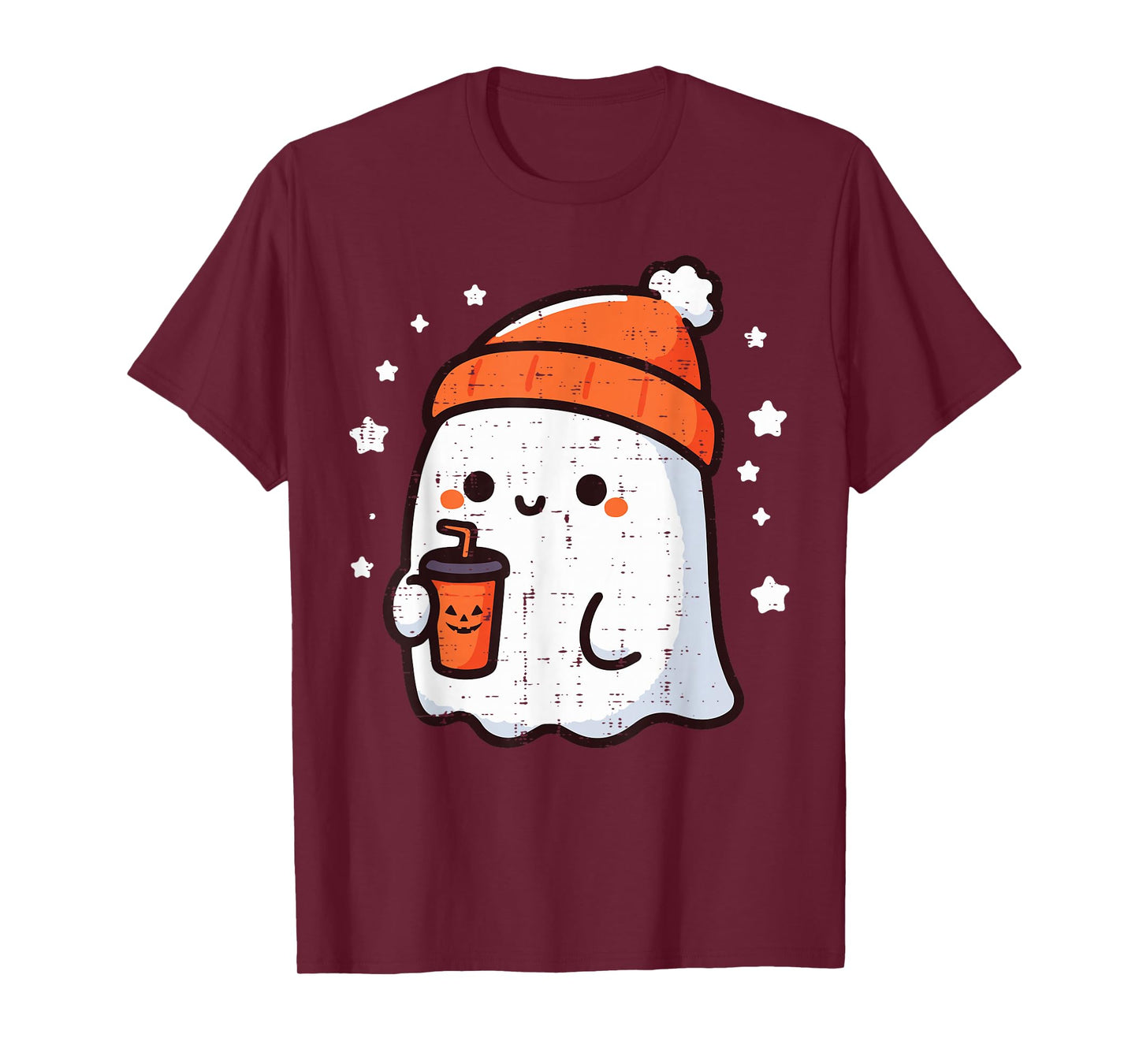 Halloween Ghost Beanie Coffee Cute Costume Men Women Kids T-Shirt