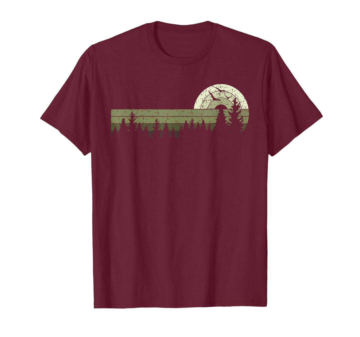 Retro Wildlife Trees Outdoors Nature Forest Vintage T-Shirt