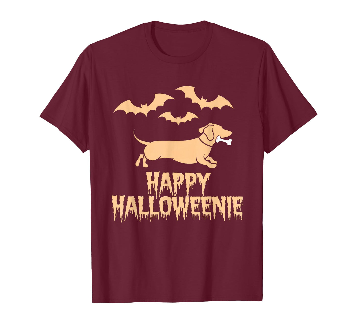 Happy Halloweenie Tshirt Women Men Wiener Monster Party T-Shirt