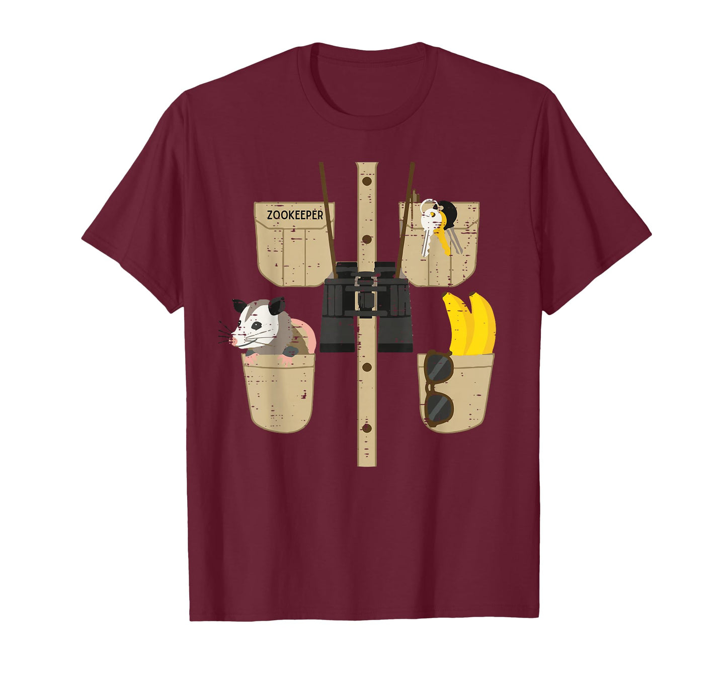 Halloween Zookeeper Possum Banana Costume Men Women Kids T-Shirt