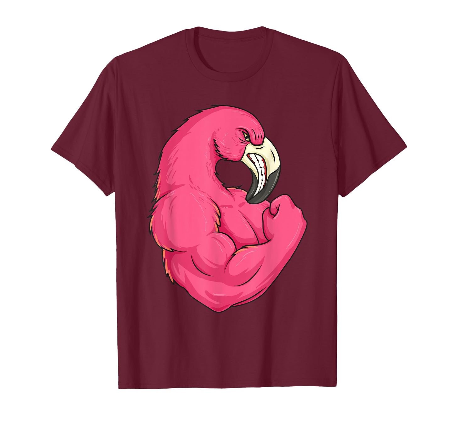 Funny Flamingo Weightlifting Bodybuilder Muscle Fitness T-Shirt