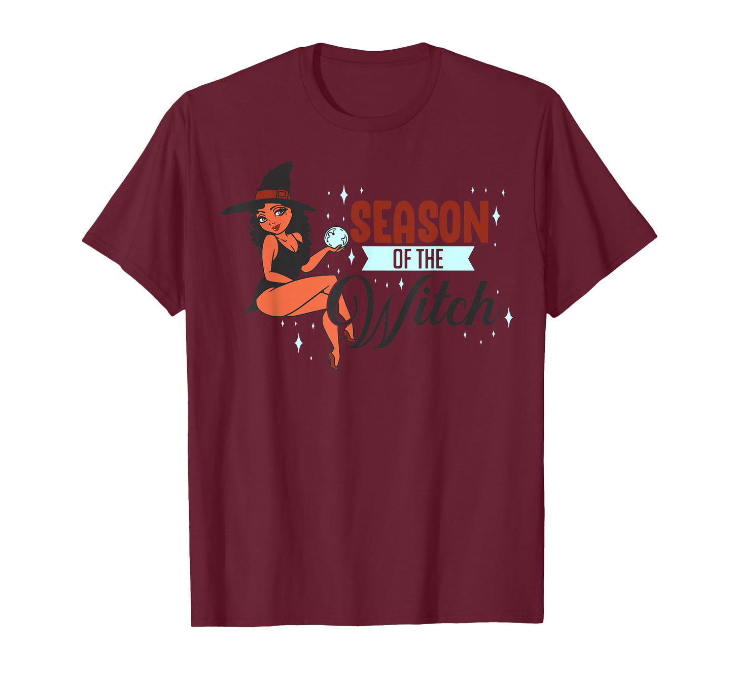 Funny Halloween Black Melanin Witch Season of The Witches T-Shirt