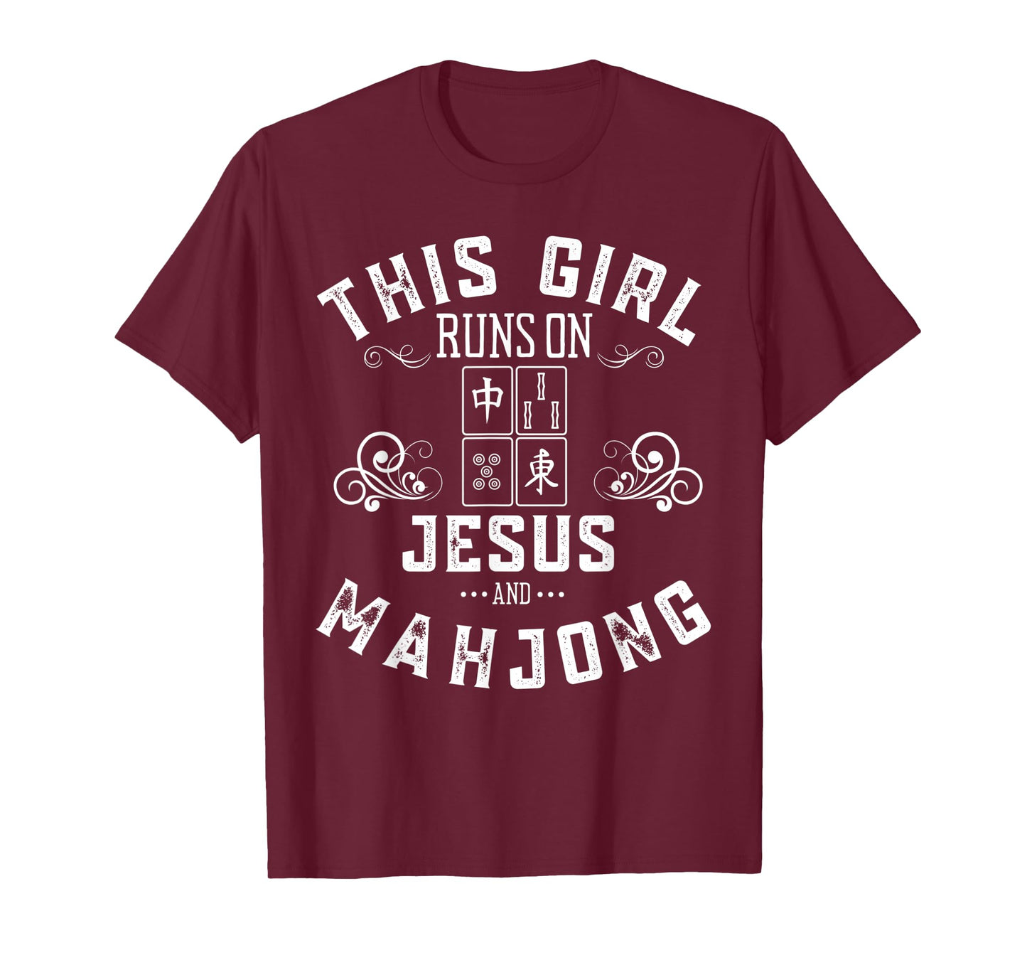 This Girl Runs On Jesus And Mahjong T-Shirt
