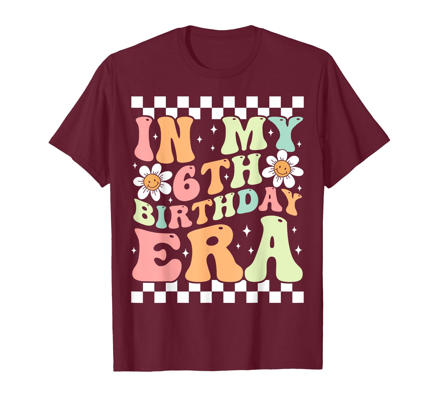 In My 6th Birthday Era Cute Daisy Groovy 6th Birthday Party T-Shirt