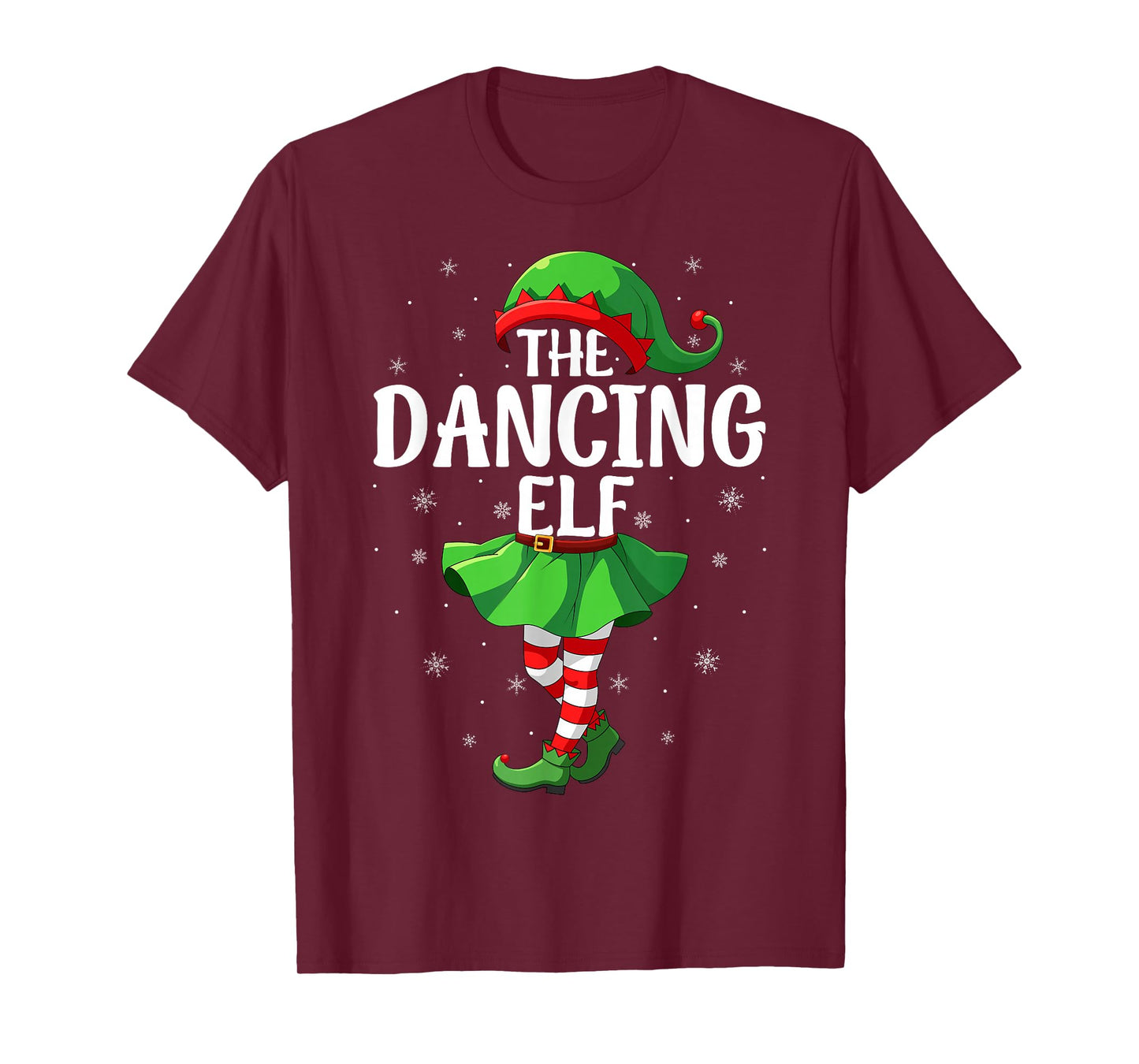 Dancing Elf Christmas Girls Women Elf Squad Xmas Family T-Shirt