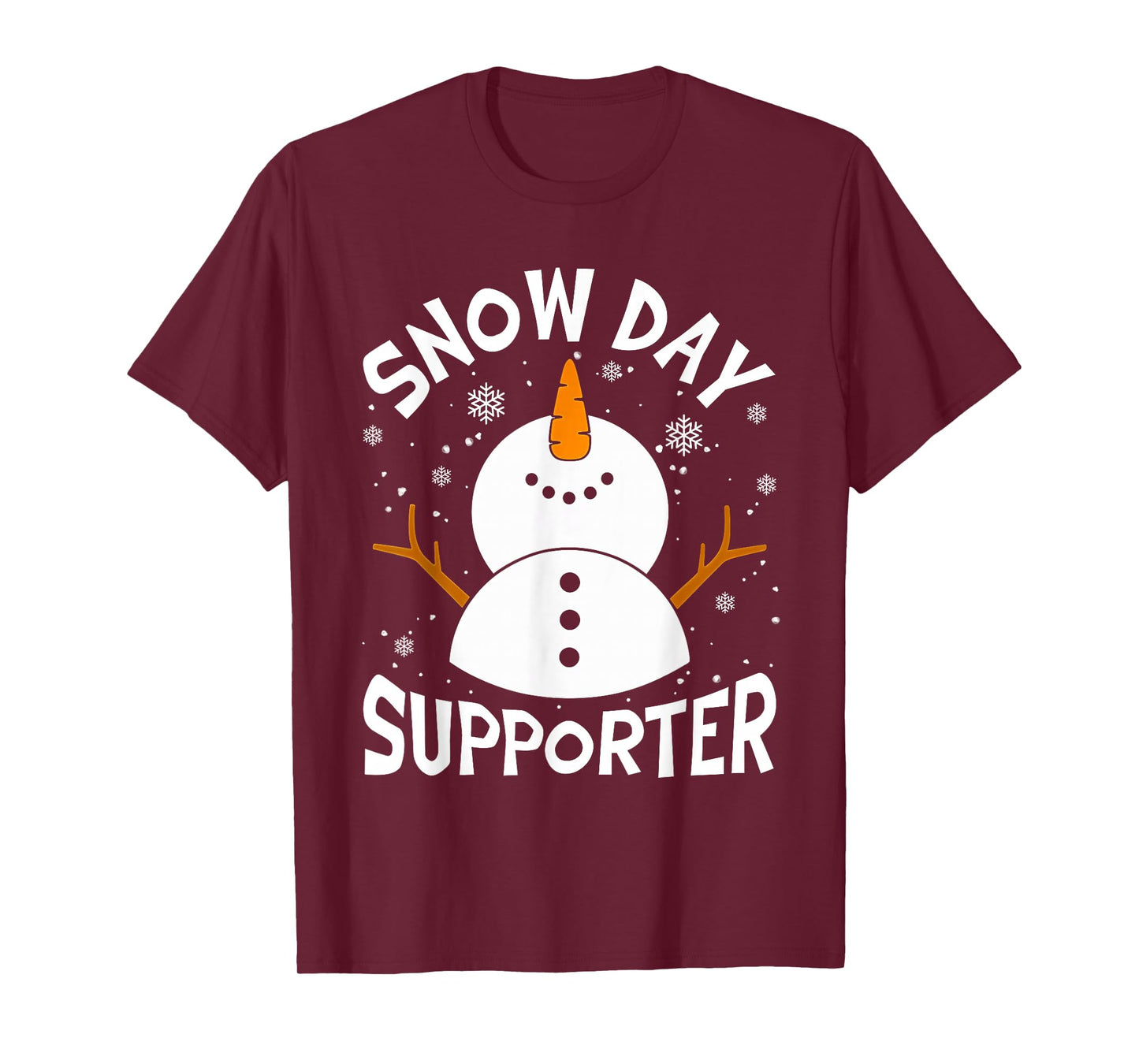 Snow Day Supporter Snowflake Funny Teacher Christmas Pajamas T-Shirt