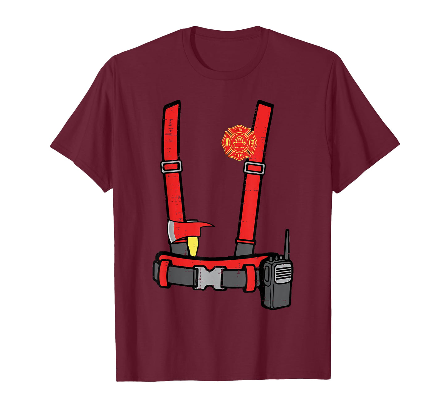 Halloween Firefighter Costume Fireman Costume Boys Kids Men T-Shirt