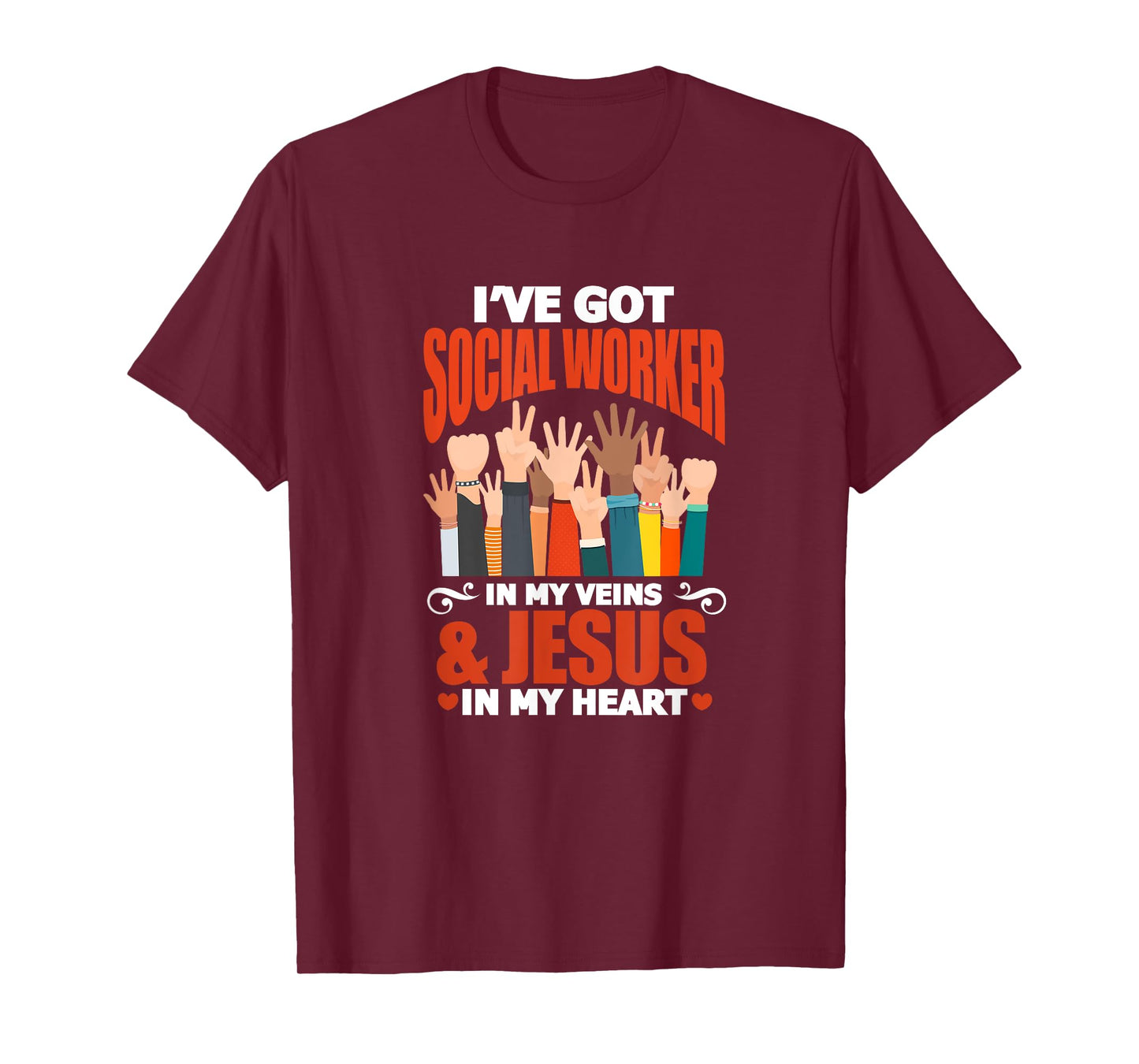 Social Worker I've Got Social Worker In My Veins & Jesus T-Shirt