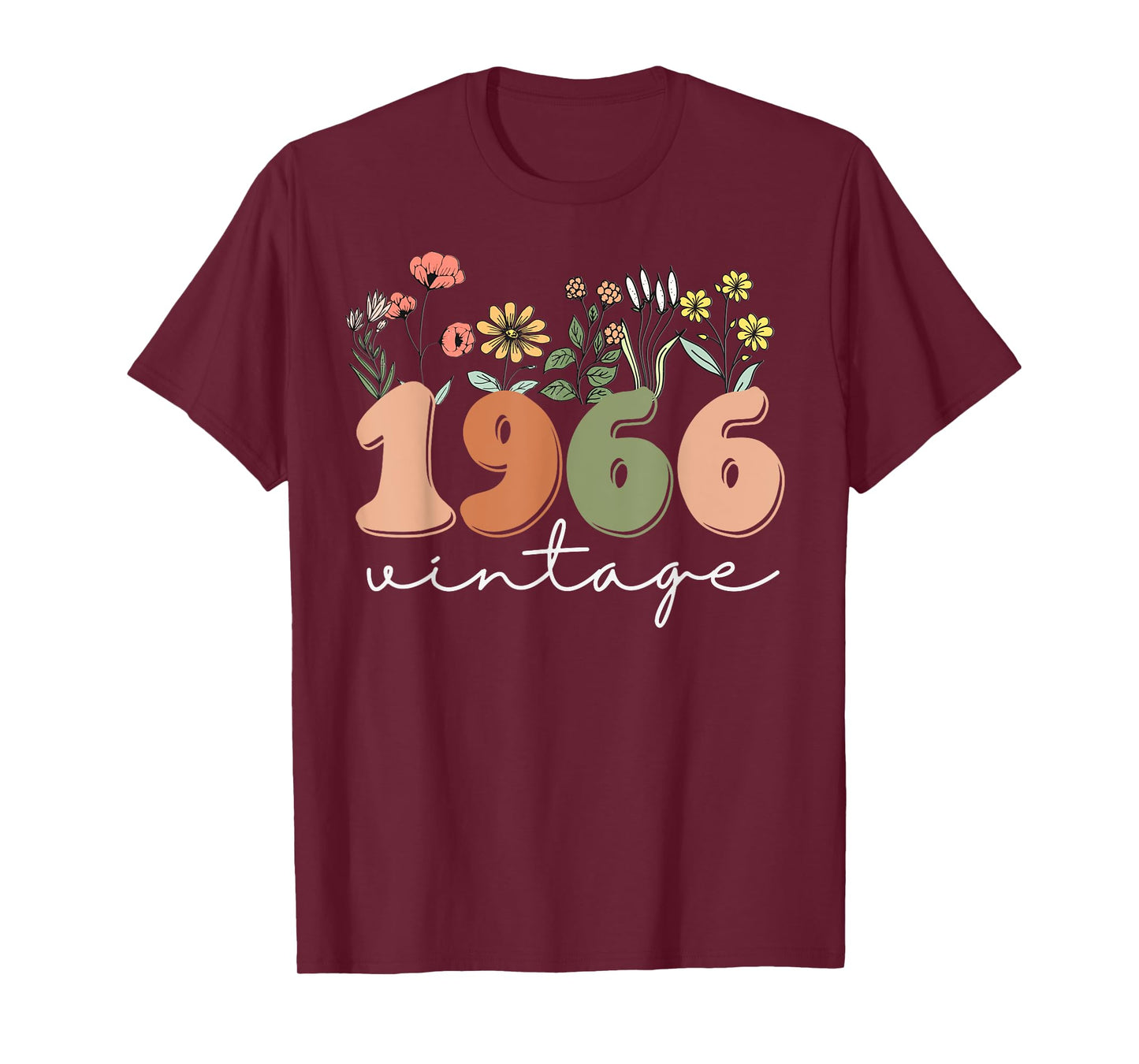 60 Years Old Vintage 1966 60th Birthday Tee Wildflower Women T-Shirt