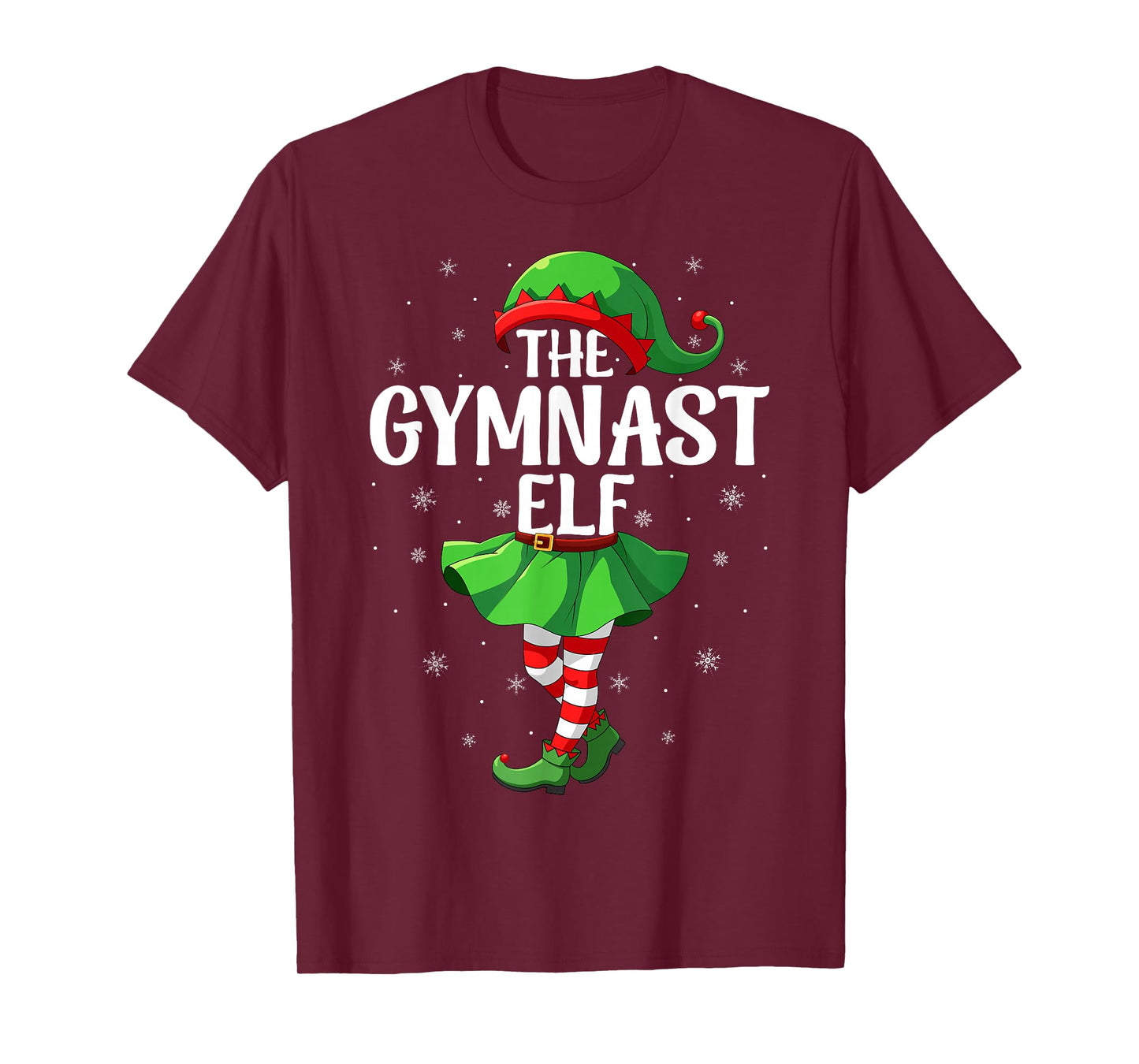Gymnast Elf Christmas Girls Women Elf Squad Xmas Family T-Shirt