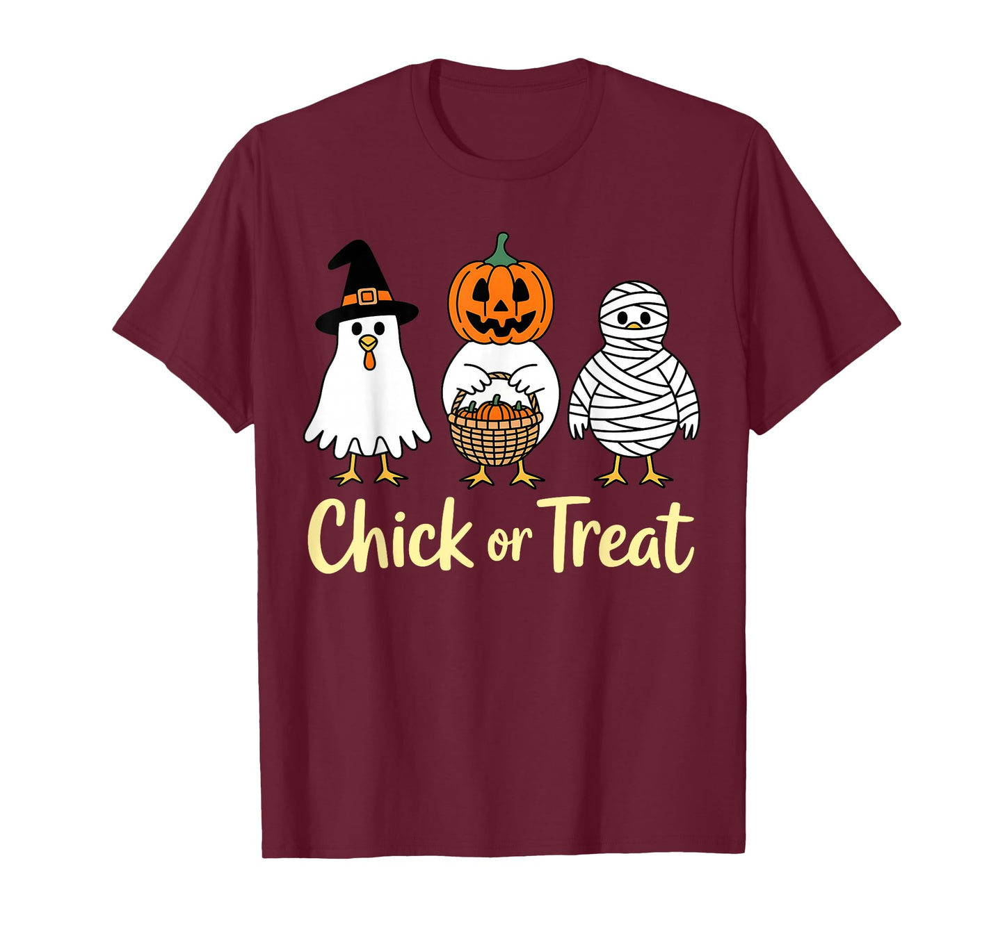 Chick Or Treat Halloween Witch Spooky Chicken T-Shirt