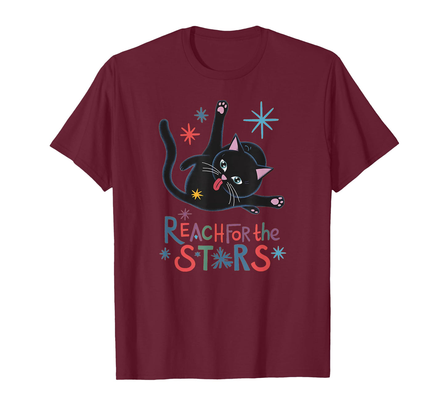 Reach For The Stars - Funny Cute Cat Licking Butt Men Women T-Shirt