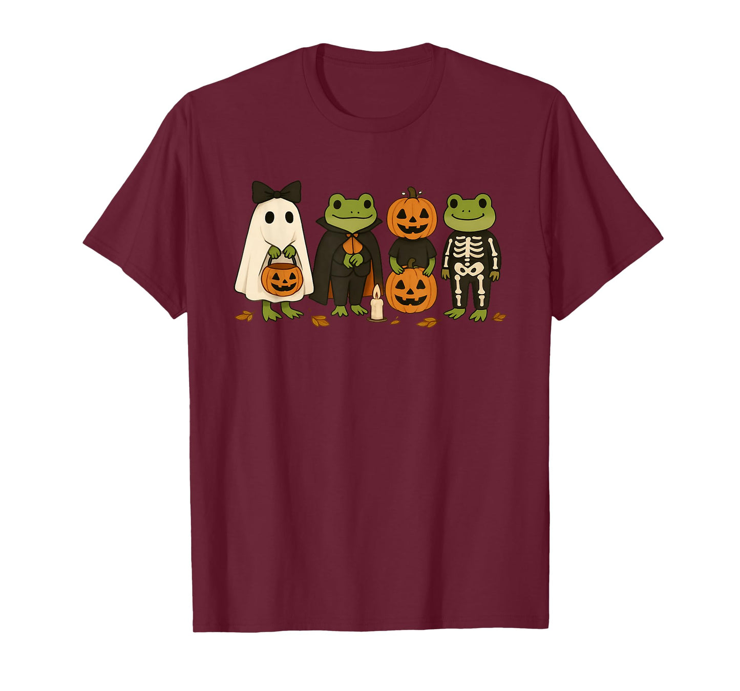 Spooky Skeleton Frog Cute with Pumpkin and Creepy Vibes T-Shirt