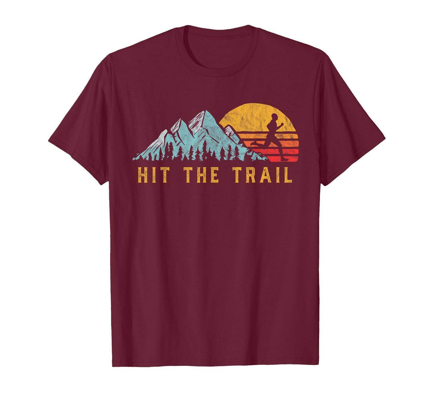 Hit the Trail, Runner - Retro Style Vintage Running Graphic T-Shirt