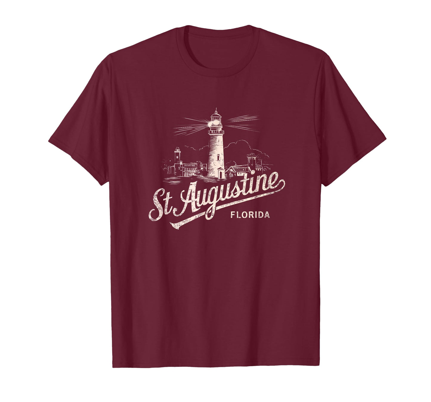 St Augustine Florida Lighthouse Vintage Artwork T-Shirt