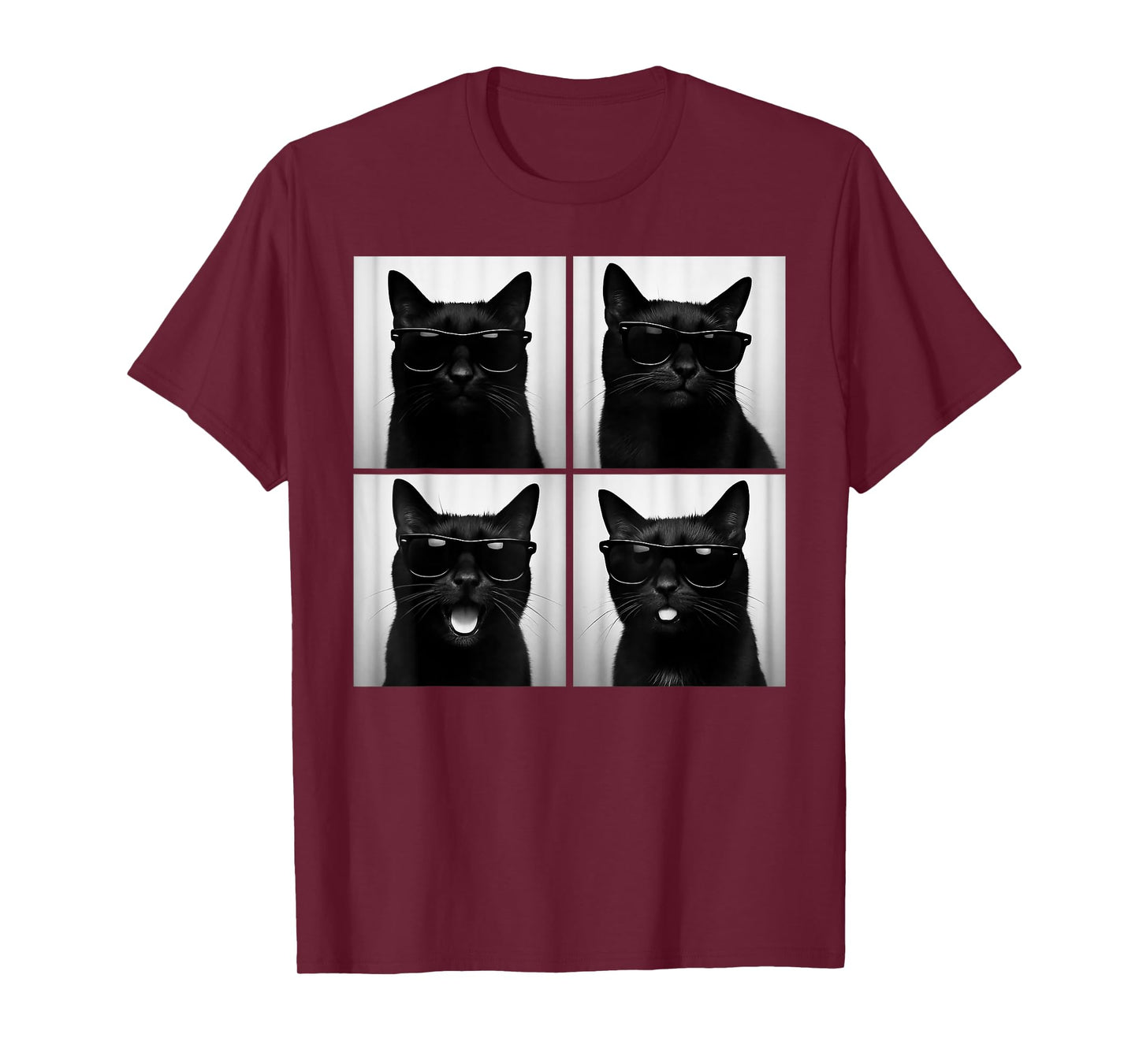 Funny Black Cat Lover Cute Photo Booth T-Shirt