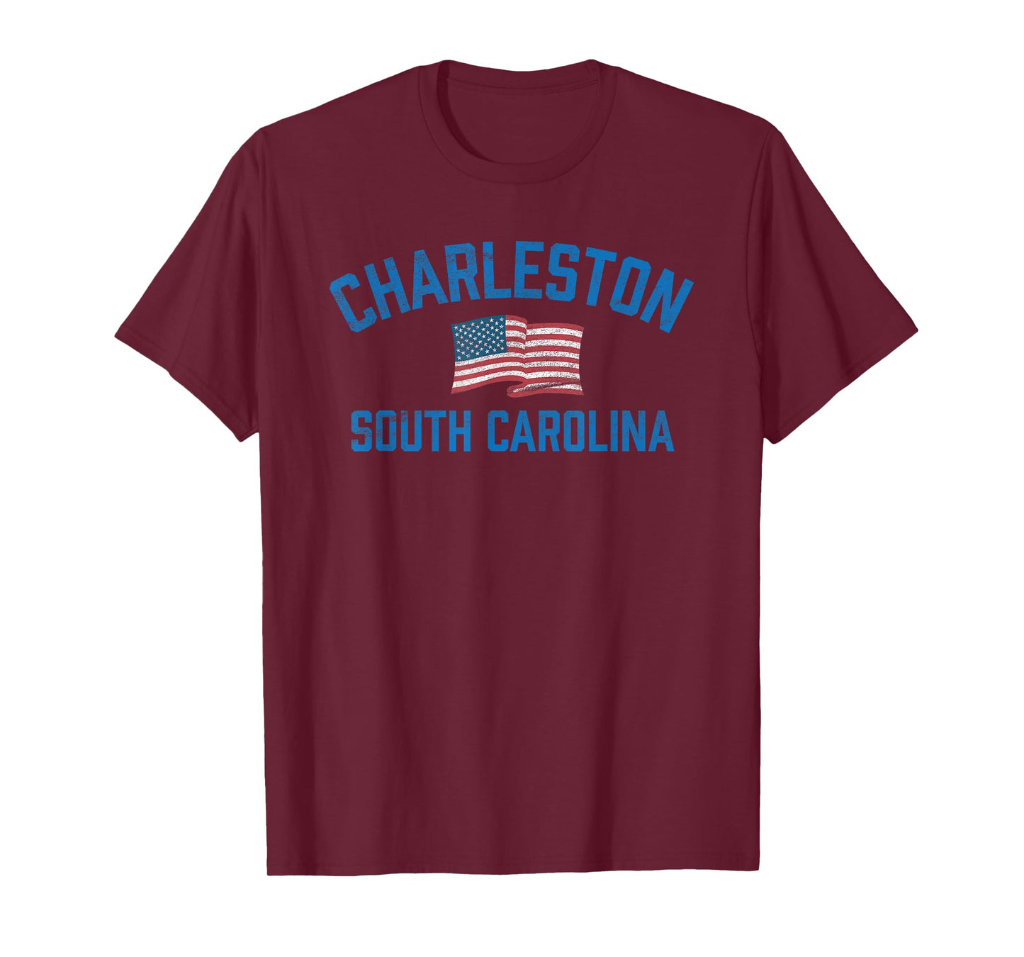 Charleston South Carolina USA Flag Vintage Athletic T-Shirt