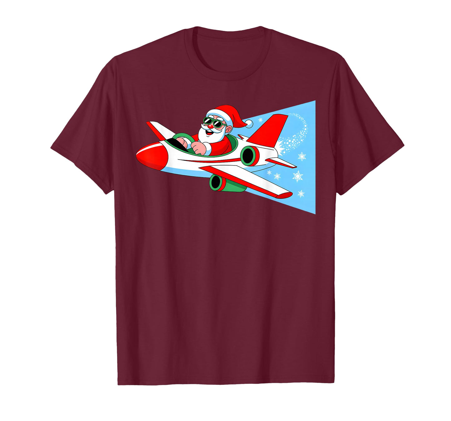 Airplane Pilot Christmas Santa Aviation Xmas Boys Men Kids T-Shirt