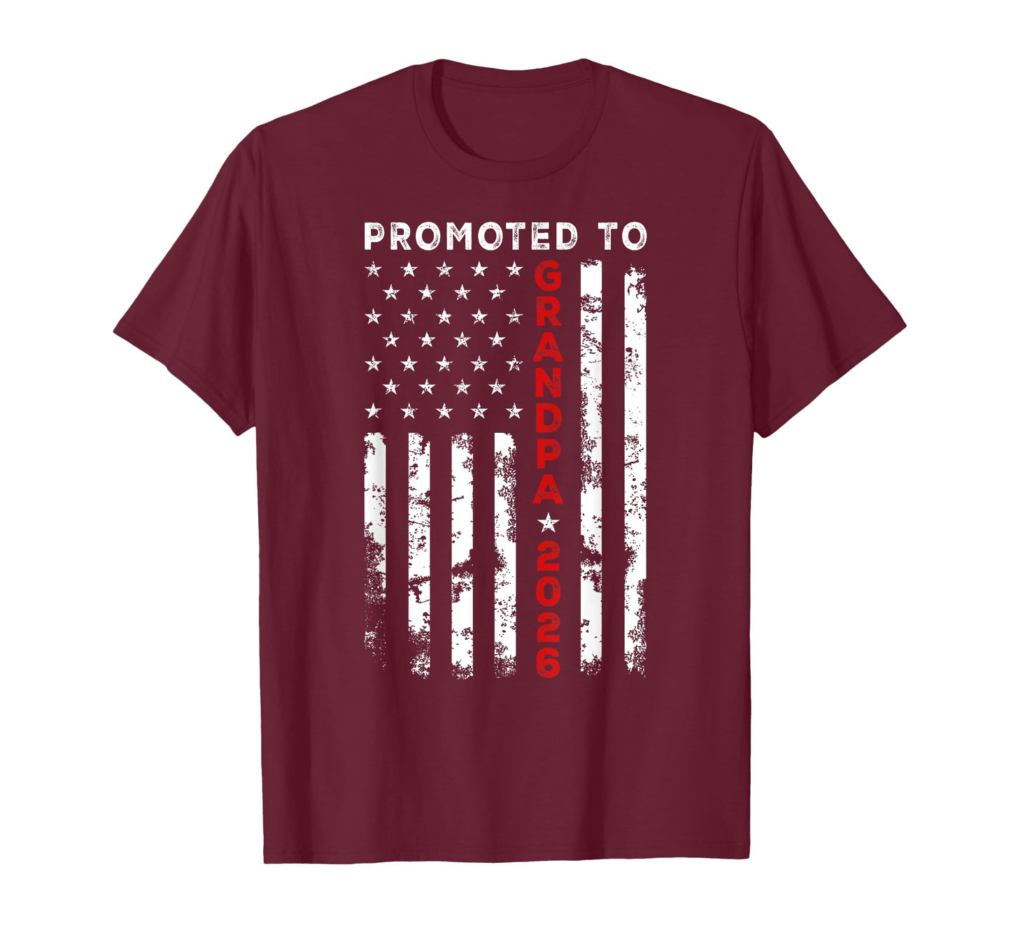 Vintage USA American Flag Promoted To Grandpa Again est 2026 Men T-Shirt
