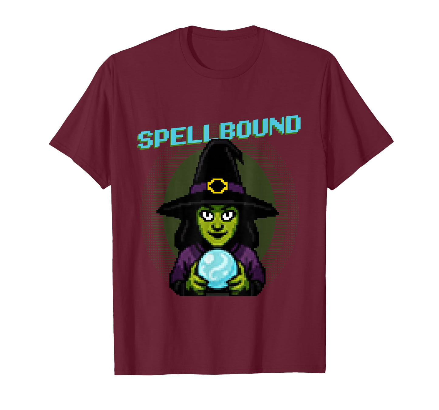 Spellbound Funny Pixel Art Witch Halloween T-Shirt