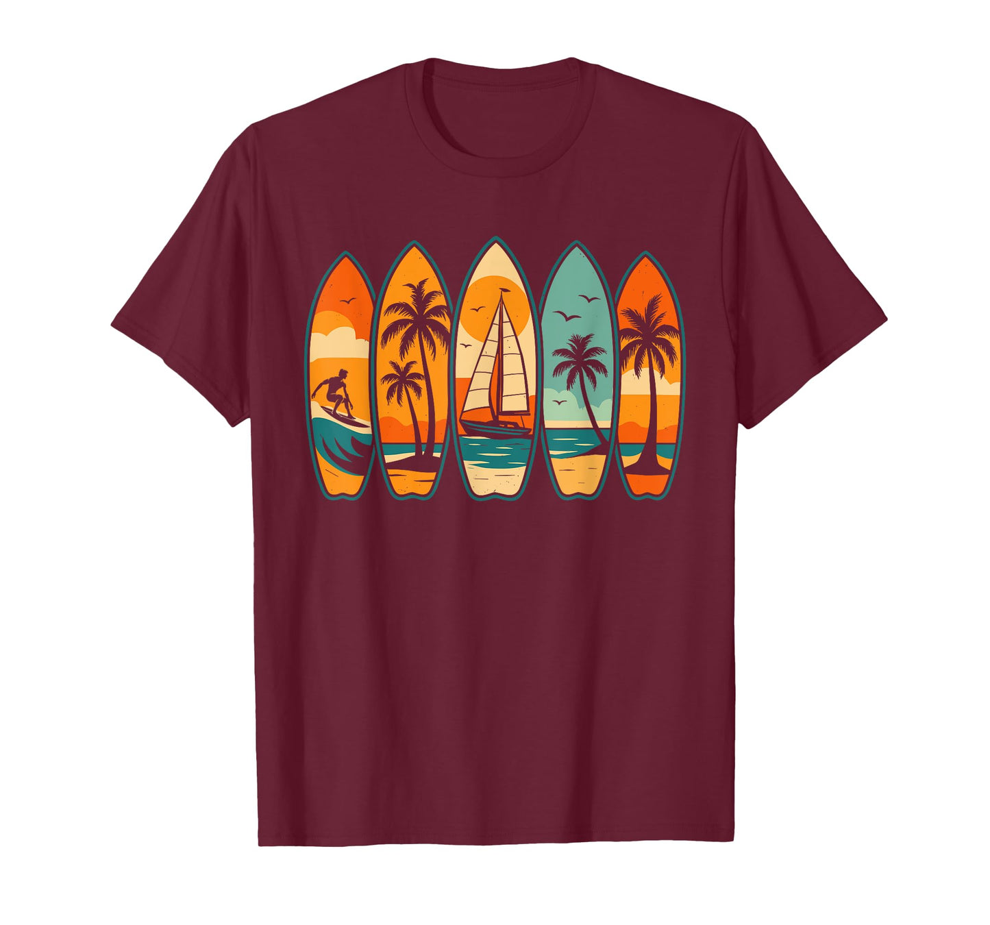 Cool Vintage Retro Surfing Surfboard Surfboarder Surfer T-Shirt
